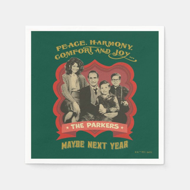 A Christmas Story | Peace, Harmony, Comfort & Joy Napkin (Front)