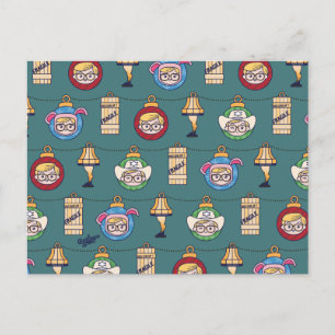 A Christmas Story   Ralphie and Ornaments Pattern Postcard