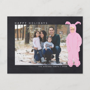 A Christmas Story   Ralphie Bunny Suit - Photo Holiday Postcard