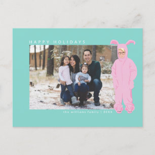 A Christmas Story   Ralphie Bunny Suit - Photo Holiday Postcard