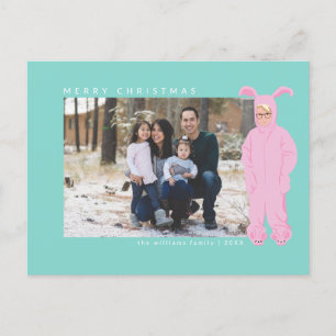 A Christmas Story Ralphie Bunny Suit - Photo Holiday Postcard