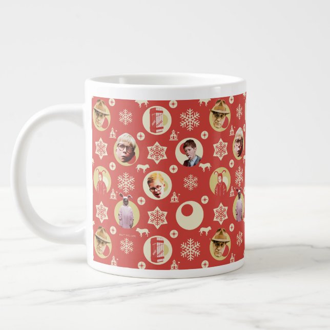 A Christmas Story Retro Snowflake Pattern Large Coffee Mug (Left)