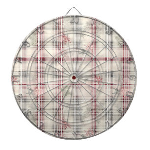 A Christmas Tartan Floral Design Series #13 Dartboard