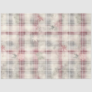 A Christmas Tartan Floral Design Series #13 Tissue Paper