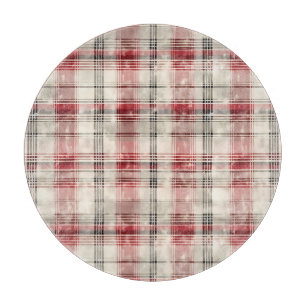 A Christmas Tartan Floral Design Series #15 Cutting Board