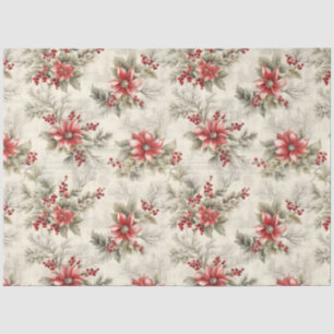 A Christmas Tartan Floral Design Series #22 Tissue Paper