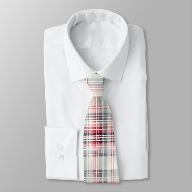 A Christmas Tartan Floral Design Series #24 Tie (Tied)