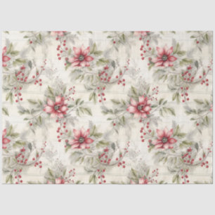 A Christmas Tartan Floral Design Series #7 Tissue Paper