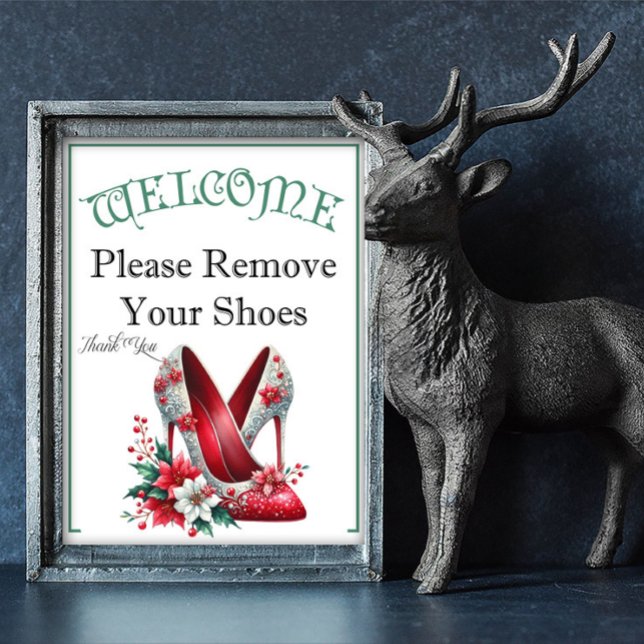 A Christmas Themed Please Remove Shoes Sign (Creator Uploaded)