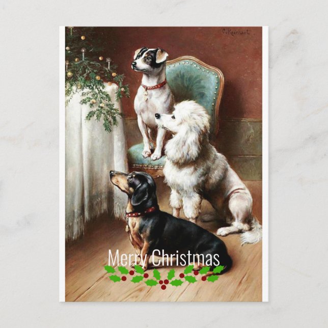 A Christmas Treat, fine art painting Holiday Postcard (Front)