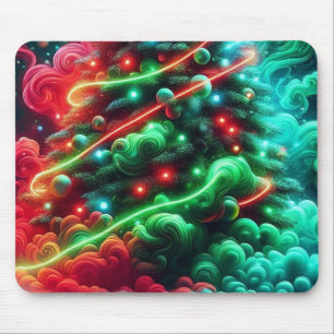 A Christmas Tree In a Smoky Haze On a Customised Mouse Mat