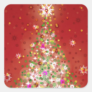 A Christmas tree that glows. Square Sticker