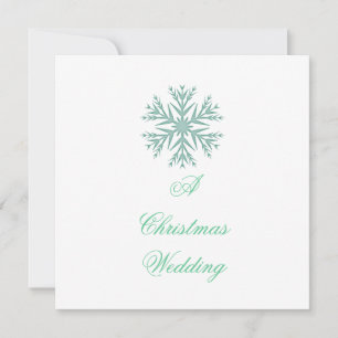 "A Christmas Wedding" - Snowflake [teal/green] (a) Invitation
