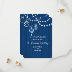 A Christmas Wedding White Chalk Designs On Blue Save The Date