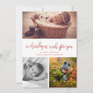 A Christmas Wish For You Baby First Christmas Holiday Card