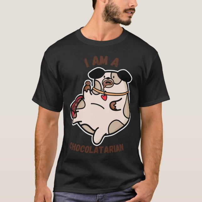 A Chubby Dog Eating Chocolates T-Shirt (Front)