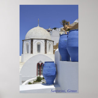 A church in Santorini, Greece Poster