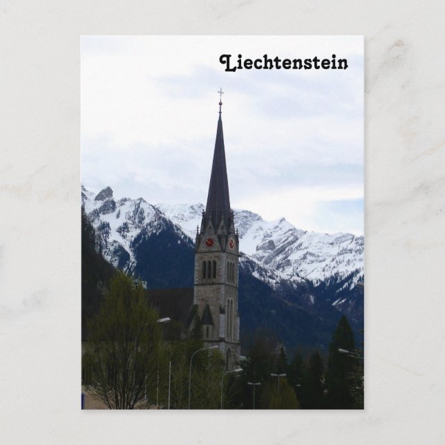 A Church in Vaduz, Liechtenstein Postcard (Front)