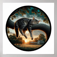 A Circular 3D Image of a Domestic Medium Hair Cat