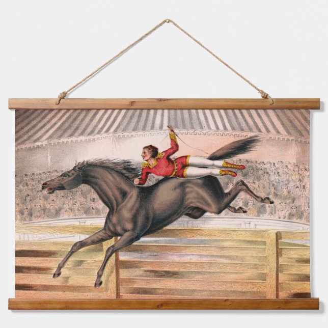 A Circus Performer Riding A Vaulting Horse Hanging Tapestry (Front)