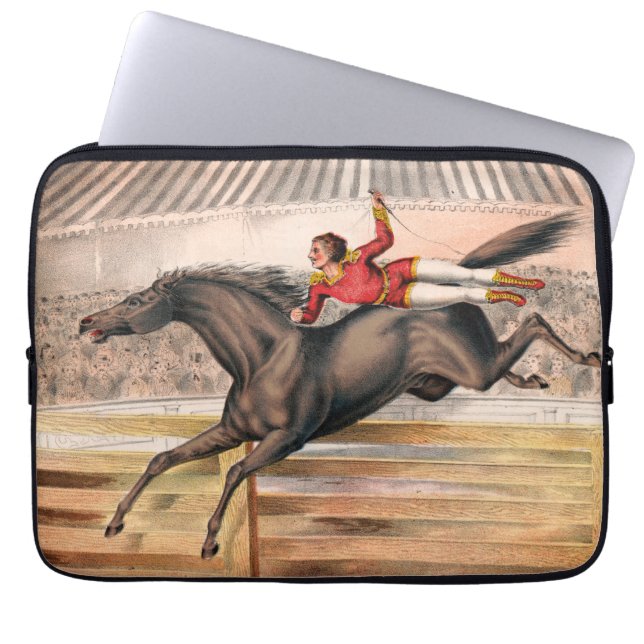 A Circus Performer Riding A Vaulting Horse Laptop Sleeve (Front)