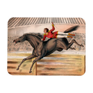 A Circus Performer Riding A Vaulting Horse Magnet