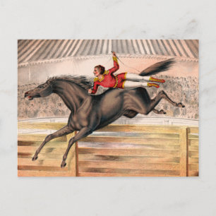 A Circus Performer Riding A Vaulting Horse Postcard