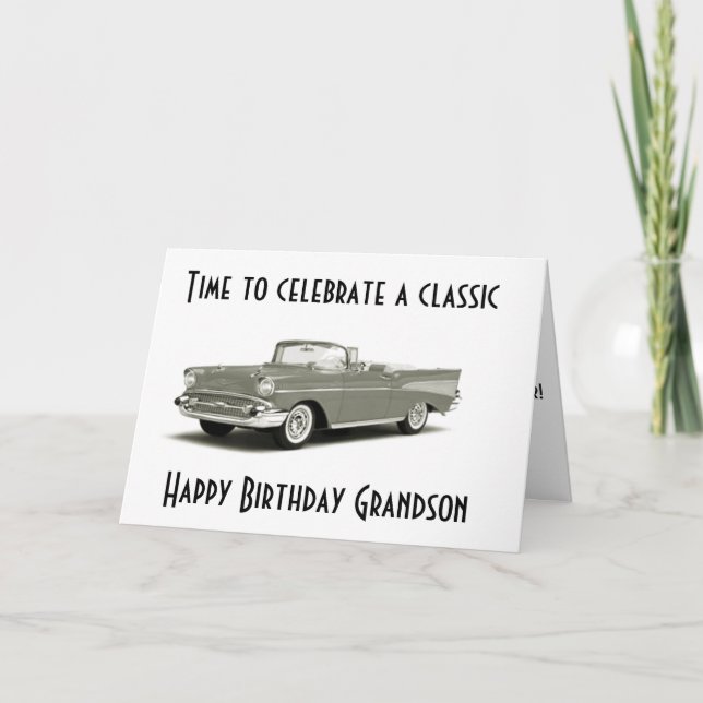 A CLASSIC BIRTHDAY" TO A "CLASSIC GRANDSON*** CARD (Front)