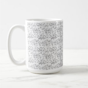 A classic black and white floral pattern, illustra coffee mug