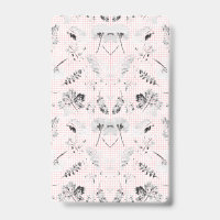 A classic black and white floral wallpaper featur