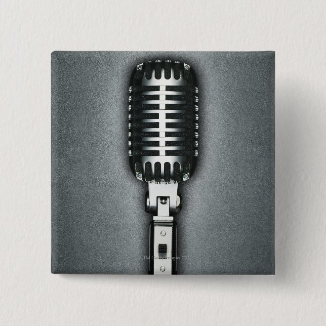 A Classic microphone 15 Cm Square Badge (Front)