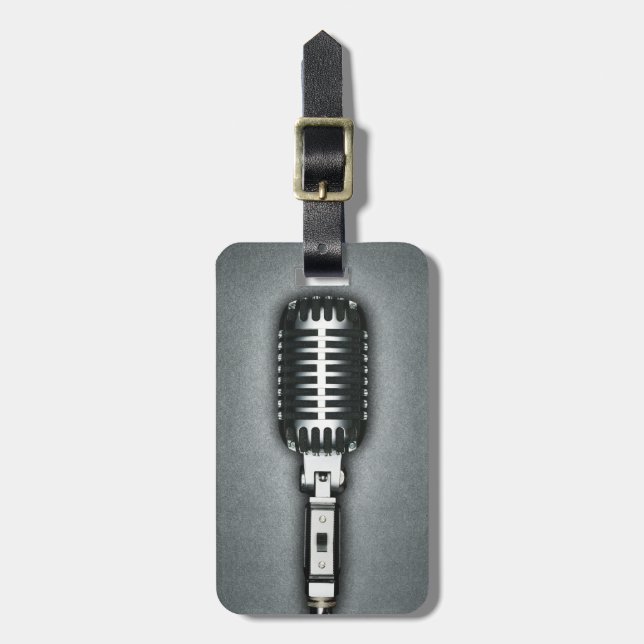 A Classic microphone Luggage Tag (Front Vertical)