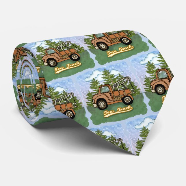 A Classic Old Tow Truck Tie (Rolled)