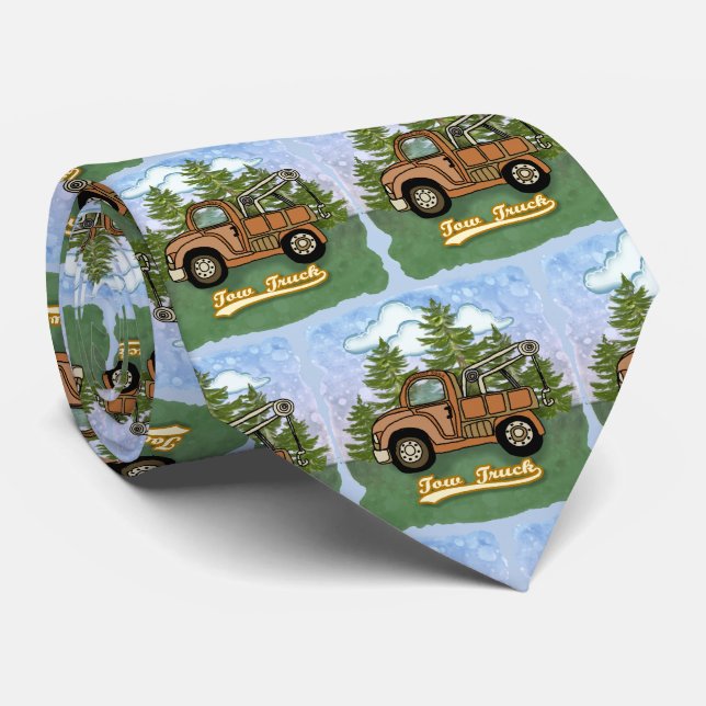 A Classic Old Tow Truck Tie (Rolled)