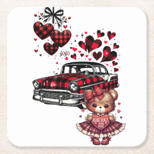 A CLASSIC VALENTINE LOVE FOR YOU 2 SQUARE PAPER COASTER