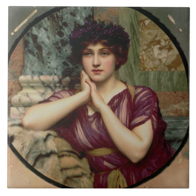 A Classical Beauty, 1901 (oil on canvas) Tile (Front)