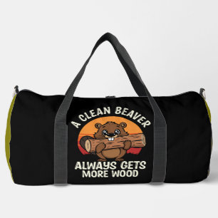 A Clean Beaver Gets More Wood Duffle Bag
