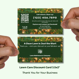 A Clean Lawn Is Just the Start Seasonal Autumn  Discount Card