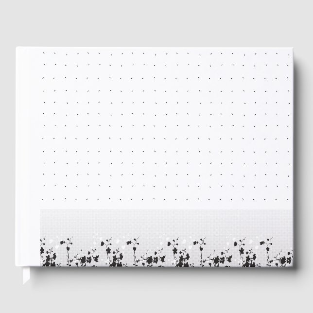 A clean white backdrop featuring tiny dots scatter guest book (Front)