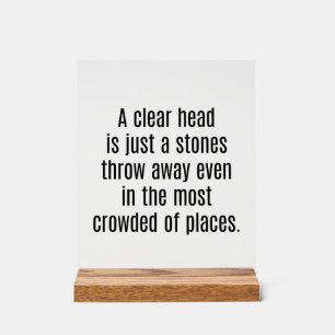 A Clear Head Acrylic Sign