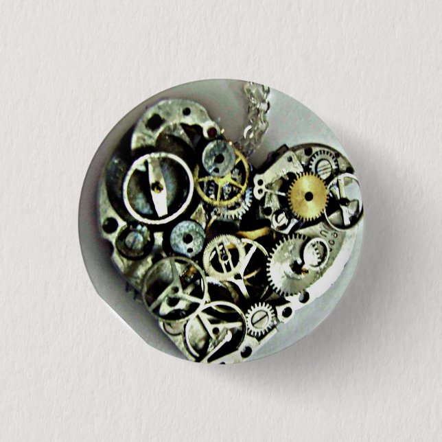 A Clockwork Heart button (Front)