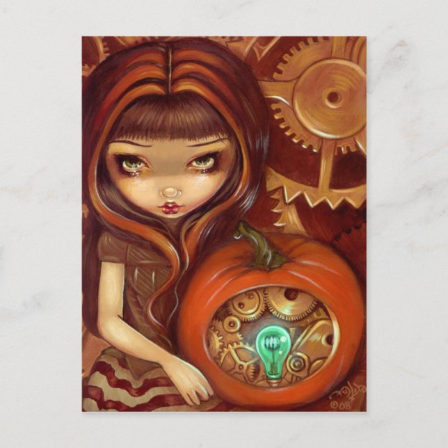 "A Clockwork Pumpkin" Postcard (Front)