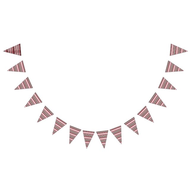 A close-up image of a colourful screen displaying  bunting  (All)