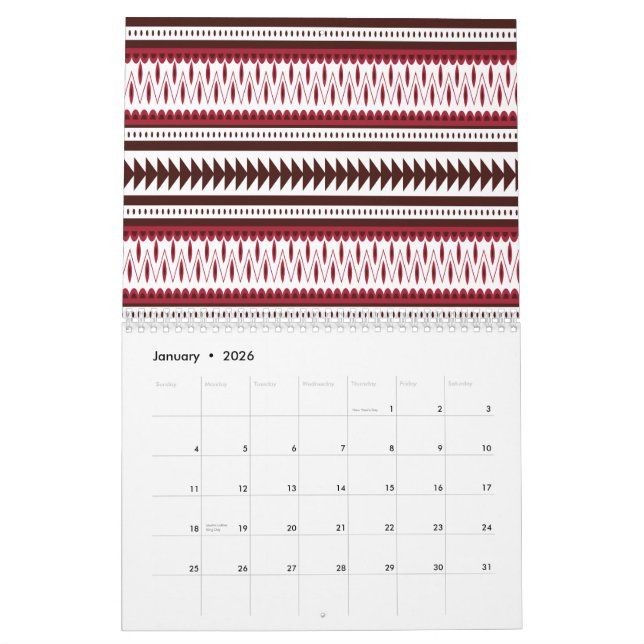 A close-up image of a colourful screen displaying  calendar (Jan 2026)