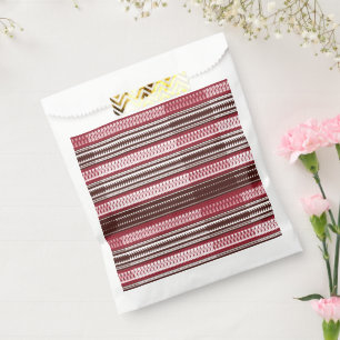 A close-up image of a colourful screen displaying favour bags