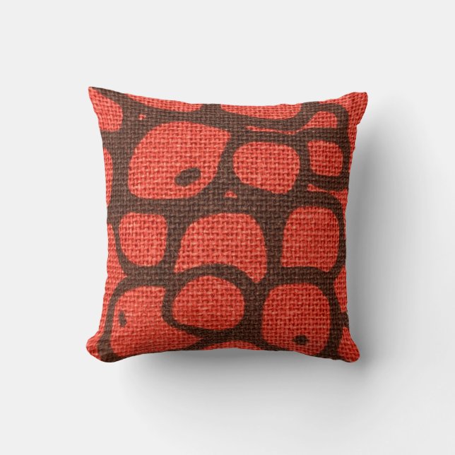 A close-up of a textured fabric abstract pattern cushion (Front)