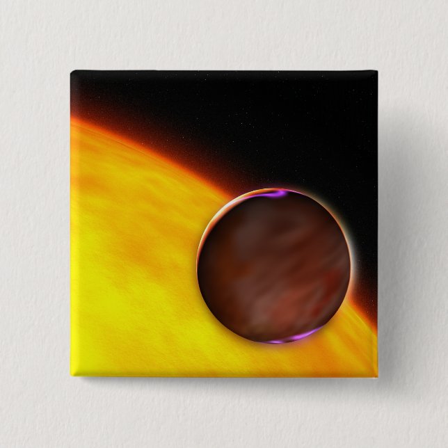 A close-up of an extrasolar planet 15 cm square badge (Front)
