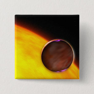 A close-up of an extrasolar planet 15 cm square badge