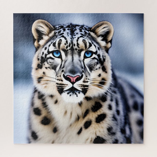 A Close-up Portrait of a Snow Leopard Jigsaw Puzzle (Vertical)