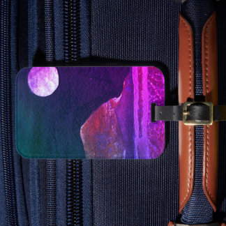 A close up view of fantasy worlds and their moons  luggage tag